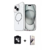 MARSİLYAN™- iPhone 14 Kılıf Kıvılcım Form Prime - Siyah Bilvis 3D Mat Cam Ekran Koruyucu + PVD Metal Kamera Lens - GS