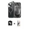 MARSİLYAN™- iPhone 14 Kılıf Kıvılcım Form Prime - Siyah Bilvis 3D Mat Cam Ekran Koruyucu + PVD Metal Kamera Lens - GS