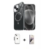 MARSİLYAN™- iPhone 14 Kılıf Kıvılcım Form Prime - Siyah Bilvis 3D Mat Cam Ekran Koruyucu + Shine Kamera Lens - GS