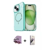 MARSİLYAN™- iPhone 14 Kılıf Kıvılcım Form Prime - Siyah Bilvis 3D Mat Cam Ekran Koruyucu + Raze Metal Kamera Lens - KI