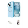 MARSİLYAN™- iPhone 14 Kılıf Kıvılcım Form Prime - Siyah Bilvis 3D Mat Cam Ekran Koruyucu + Diamond Kamera Lens - PE