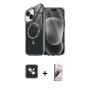 MARSİLYAN™- iPhone 14 Kılıf Kıvılcım Form Prime - Siyah Bilvis 3D Mat Cam Ekran Koruyucu + PVD Metal Kamera Lens - PE