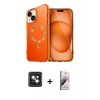MARSİLYAN™- iPhone 14 Kılıf Kıvılcım Form Prime - Siyah Bilvis 3D Mat Cam Ekran Koruyucu + PVD Metal Kamera Lens - PE