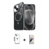 MARSİLYAN™- iPhone 14 Kılıf Kıvılcım Form Prime - Siyah Bilvis 3D Mat Cam Ekran Koruyucu + Shine Kamera Lens - MI