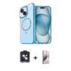 MARSİLYAN™- iPhone 14 Kılıf Kıvılcım Form Prime - Siyah Bilvis 3D Mat Cam Ekran Koruyucu + PVD Metal Kamera Lens - SH