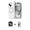 MARSİLYAN™- iPhone 14 Kılıf Kıvılcım Form Prime - Siyah Bilvis 3D Mat Cam Ekran Koruyucu + PVD Metal Kamera Lens - SH