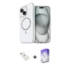 MARSİLYAN™- iPhone 14 Kılıf Kıvılcım Form Prime - Siyah Bilvis 5in1 3D Magic Cam Ekran Koruyucu + Diamond Kamera Lens - KI