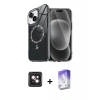 MARSİLYAN™- iPhone 14 Kılıf Kıvılcım Form Prime - Siyah Bilvis 5in1 3D Magic Cam Ekran Koruyucu + PVD Metal Kamera Lens - PE