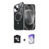 MARSİLYAN™- iPhone 14 Kılıf Kıvılcım Form Prime - Siyah Bilvis 5in1 3D Magic Cam Ekran Koruyucu + PVD Metal Kamera Lens - YL