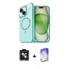 MARSİLYAN™- iPhone 14 Kılıf Kıvılcım Form Prime - Siyah Bilvis 5in1 3D Magic Cam Ekran Koruyucu + PVD Metal Kamera Lens - YL