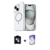 MARSİLYAN™- iPhone 14 Kılıf Kıvılcım Form Prime - Siyah Bilvis 5in1 3D Magic Cam Ekran Koruyucu + PVD Metal Kamera Lens - MI