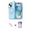 MARSİLYAN™- iPhone 14 Kılıf Kıvılcım Form Prime - Siyah Bilvis 5in1 3D Magic Cam Ekran Koruyucu + Sierra Blue Diamond Kamera Lens