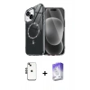 MARSİLYAN™- iPhone 14 Kılıf Kıvılcım Form Prime - Siyah Bilvis 5in1 3D Magic Cam Ekran Koruyucu + Siyah Shine Kamera Lens