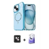 MARSİLYAN™- iPhone 14 Kılıf Kıvılcım Form Prime - Siyah Bilvis 5in1 5D Magic Hayalet Cam Ekran Koruyucu + PVD Metal Kamera Lens - PE