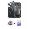 MARSİLYAN™- iPhone 14 Kılıf Kıvılcım Form Prime - Siyah Bilvis 5in1 5D Magic Hayalet Cam Ekran Koruyucu + Raze Metal Kamera Lens - MR
