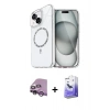 MARSİLYAN™- iPhone 14 Kılıf Kıvılcım Form Prime - Siyah Bilvis 5in1 5D Magic Hayalet Cam Ekran Koruyucu + Raze Metal Kamera Lens - MR