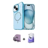 MARSİLYAN™- iPhone 14 Kılıf Kıvılcım Form Prime - Siyah Bilvis 5in1 5D Magic Hayalet Cam Ekran Koruyucu + Gümüş Raze Metal Kamera Lens