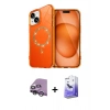 MARSİLYAN™- iPhone 14 Kılıf Kıvılcım Form Prime - Siyah Bilvis 5in1 5D Magic Hayalet Cam Ekran Koruyucu + Gümüş Raze Metal Kamera Lens
