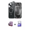 MARSİLYAN™- iPhone 14 Kılıf Kıvılcım Form Prime - Siyah Bilvis 5in1 5D Magic Hayalet Cam Ekran Koruyucu + Raze Metal Kamera Lens - KI