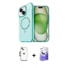 MARSİLYAN™- iPhone 14 Kılıf Kıvılcım Form Prime - Siyah Bilvis 5in1 5D Magic Hayalet Cam Ekran Koruyucu + Gold Shine Kamera Lens