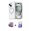 MARSİLYAN™- iPhone 14 Kılıf Kıvılcım Form Prime - Siyah Bilvis 5in1 5D Magic Hayalet Cam Ekran Koruyucu + Raze Metal Kamera Lens - KI