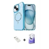 MARSİLYAN™- iPhone 14 Kılıf Kıvılcım Form Prime - Siyah Bilvis 5in1 5D Magic Hayalet Cam Ekran Koruyucu + Diamond Kamera Lens - YL