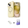 MARSİLYAN™- iPhone 14 Kılıf Kıvılcım Form Prime - Siyah Bilvis 5in1 5D Magic Hayalet Cam Ekran Koruyucu + Diamond Kamera Lens - YL