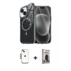 MARSİLYAN™- iPhone 14 Kılıf Kıvılcım Form Prime - Siyah Bilvis Hayalet Cam Ekran Koruyucu + Shine Kamera Lens - GD