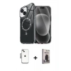 MARSİLYAN™- iPhone 14 Kılıf Kıvılcım Form Prime - Siyah Bilvis Hayalet Cam Ekran Koruyucu + Shine Kamera Lens - GS