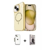 MARSİLYAN™- iPhone 14 Kılıf Kıvılcım Form Prime - Siyah Bilvis Hayalet Cam Ekran Koruyucu + Shine Kamera Lens - GD