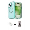 MARSİLYAN™- iPhone 14 Kılıf Kıvılcım Form Prime - Siyah Bilvis Hayalet Cam Ekran Koruyucu + Diamond Kamera Lens - SABE
