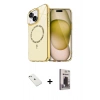 MARSİLYAN™- iPhone 14 Kılıf Kıvılcım Form Prime - Siyah Bilvis Hayalet Cam Ekran Koruyucu + Diamond Kamera Lens - SABE