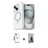 MARSİLYAN™- iPhone 14 Kılıf Kıvılcım Form Prime - Siyah Bilvis Hayalet Cam Ekran Koruyucu + Shine Kamera Lens - YL