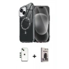 MARSİLYAN™- iPhone 14 Kılıf Kıvılcım Form Prime - Siyah Bilvis Hayalet Cam Ekran Koruyucu + Shine Kamera Lens - YL