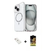 MARSİLYAN™- iPhone 14 Kılıf Kıvılcım Form Prime - Siyah Buffer Cam Ekran Koruyucu + Diamond Kamera Lens - KI