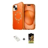 MARSİLYAN™- iPhone 14 Kılıf Kıvılcım Form Prime - Siyah Buffer Cam Ekran Koruyucu + Diamond Kamera Lens - KI