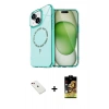 MARSİLYAN™- iPhone 14 Kılıf Kıvılcım Form Prime - Siyah Buffer Cam Ekran Koruyucu + Diamond Kamera Lens - KI