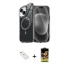 MARSİLYAN™- iPhone 14 Kılıf Kıvılcım Form Prime - Siyah Buffer Cam Ekran Koruyucu + Diamond Kamera Lens - YL
