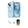MARSİLYAN™- iPhone 14 Kılıf Kıvılcım Form Prime - Siyah Buffer Cam Ekran Koruyucu + Diamond Kamera Lens - YL