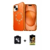MARSİLYAN™- iPhone 14 Kılıf Kıvılcım Form Prime - Siyah Buffer Cam Ekran Koruyucu + PVD Metal Kamera Lens - MI