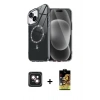 MARSİLYAN™- iPhone 14 Kılıf Kıvılcım Form Prime - Siyah Buffer Cam Ekran Koruyucu + PVD Metal Kamera Lens - PE