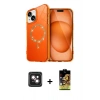 MARSİLYAN™- iPhone 14 Kılıf Kıvılcım Form Prime - Siyah Buffer Cam Ekran Koruyucu + PVD Metal Kamera Lens - PE