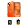 MARSİLYAN™- iPhone 14 Kılıf Kıvılcım Form Prime - Siyah Buffer Cam Ekran Koruyucu + PVD Metal Kamera Lens - YL