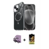 MARSİLYAN™- iPhone 14 Kılıf Kıvılcım Form Prime - Siyah Buffer Cam Ekran Koruyucu + Raze Metal Kamera Lens - SH