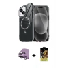 MARSİLYAN™- iPhone 14 Kılıf Kıvılcım Form Prime - Siyah Buffer Cam Ekran Koruyucu + Raze Metal Kamera Lens - GS