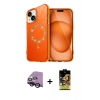 MARSİLYAN™- iPhone 14 Kılıf Kıvılcım Form Prime - Siyah Buffer Cam Ekran Koruyucu + Raze Metal Kamera Lens - SH