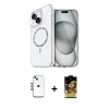 MARSİLYAN™- iPhone 14 Kılıf Kıvılcım Form Prime - Siyah Buffer Cam Ekran Koruyucu + Shine Kamera Lens - MI