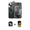 MARSİLYAN™- iPhone 14 Kılıf Kıvılcım Form Prime - Siyah Buffer Cam Ekran Koruyucu + Siyah PVD Metal Kamera Lens