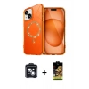 MARSİLYAN™- iPhone 14 Kılıf Kıvılcım Form Prime - Siyah Buffer Cam Ekran Koruyucu + Siyah PVD Metal Kamera Lens