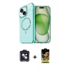 MARSİLYAN™- iPhone 14 Kılıf Kıvılcım Form Prime - Siyah Buffer Cam Ekran Koruyucu + Siyah PVD Metal Kamera Lens